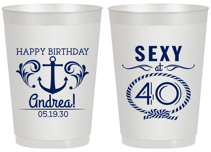 Personalized Birthday 20 oz Frosted Cups - Sexy At 40 | 20027