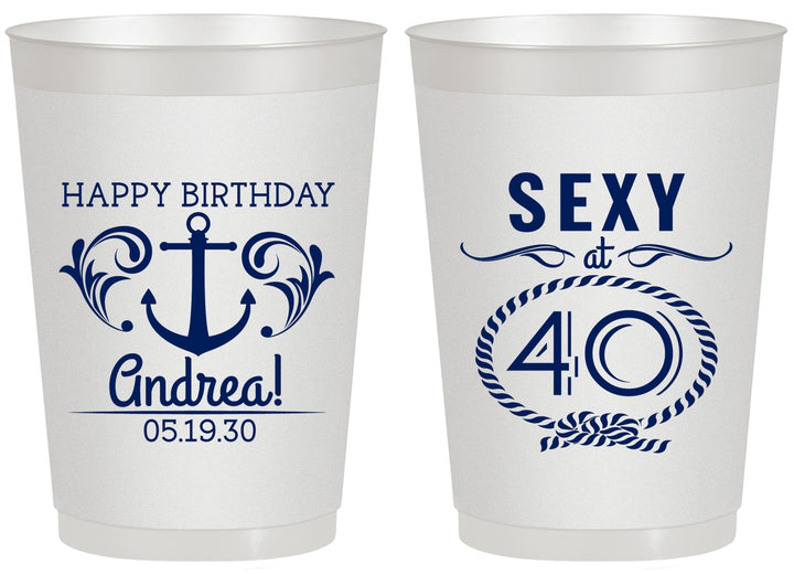 Personalized Birthday 20 oz Frosted Cups - Sexy At 40 | 20027