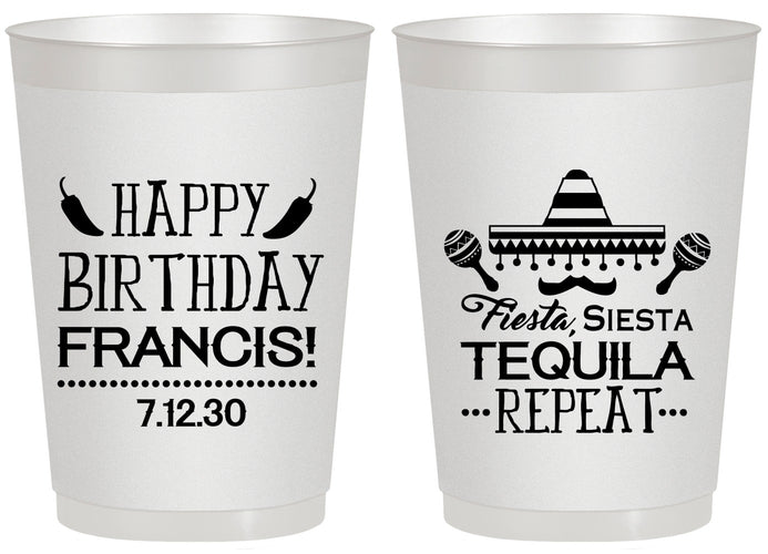 Personalized Birthday 20 oz Frosted Cups - Fiesta Siesta Tequila | 20030