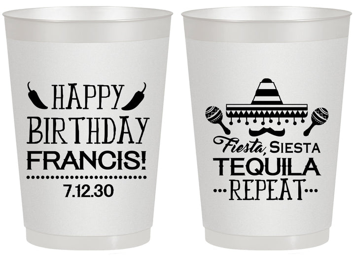 Personalized Birthday 20 oz Frosted Cups - Fiesta Siesta Tequila | 20030