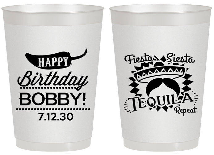 Personalized Birthday 20 oz Frosted Cups - Fiesta Siesta Tequila | 20032