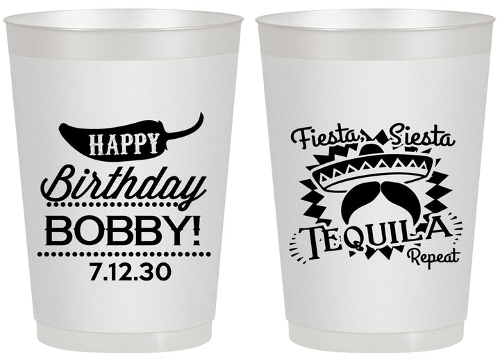 Personalized Birthday 20 oz Frosted Cups - Fiesta Siesta Tequila | 20032