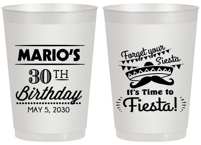 Personalized Birthday 20 oz Frosted Cups - 30th Fiesta | 20034
