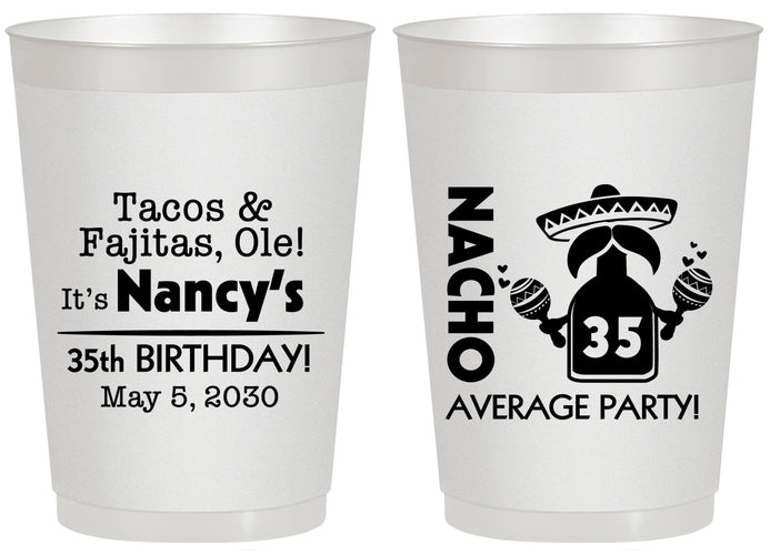 Personalized Birthday 20 oz Frosted Cups - 35th Nacho Average Party | 20036