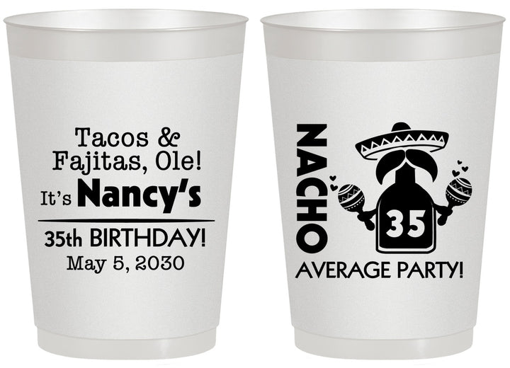 Personalized Birthday 20 oz Frosted Cups - 35th Nacho Average Party | 20036