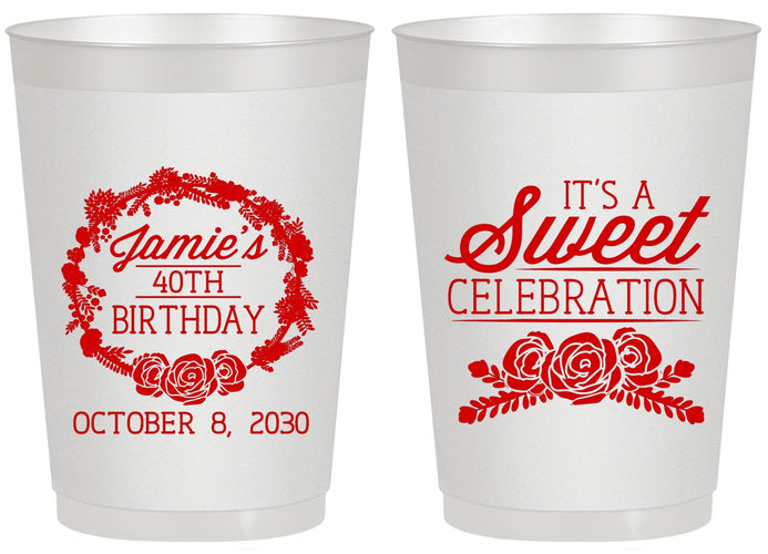 Personalized Birthday 20 oz Frosted Cups - 40th | 20040