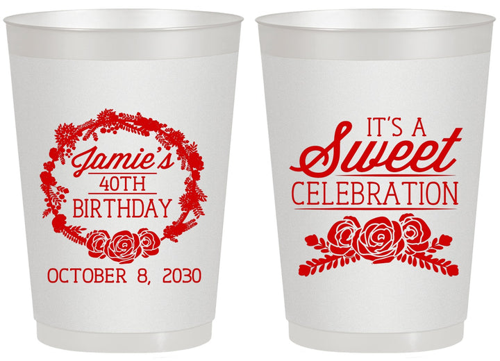 Personalized Birthday 20 oz Frosted Cups - 40th | 20040