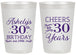 Personalized Birthday 20 oz Frosted Cups - Cheers To 30 Years | 20041