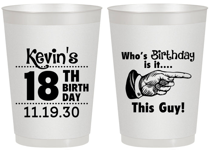 Personalized Birthday 20 oz Frosted Cups - 18th | 20046