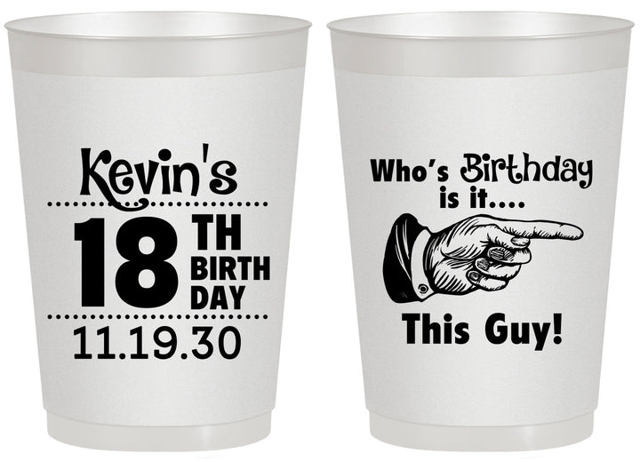 Personalized Birthday 20 oz Frosted Cups - 18th | 20046