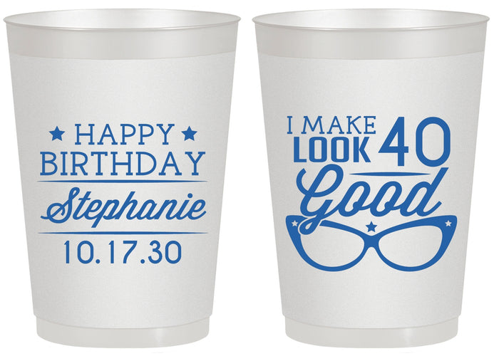 Personalized Birthday 20 oz Frosted Cups - 40th | 20048