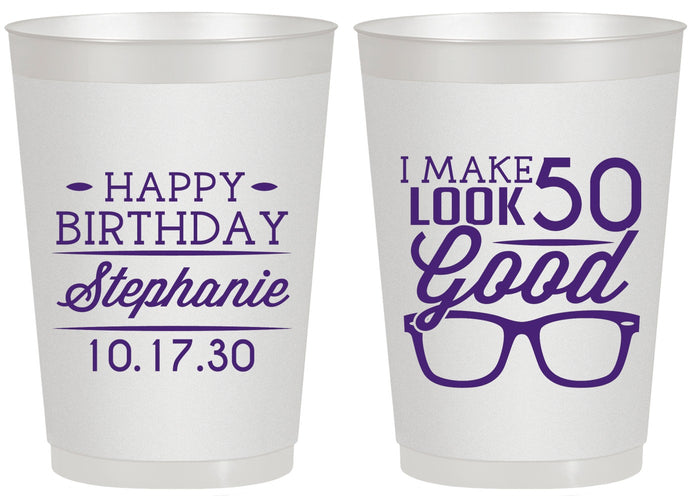 Personalized Birthday 20 oz Frosted Cups - 50th | 20049
