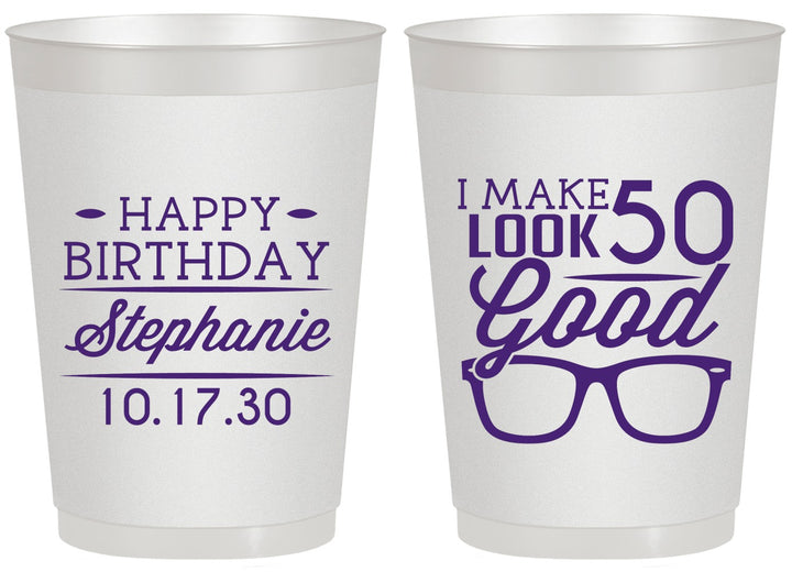 Personalized Birthday 20 oz Frosted Cups - 50th | 20049