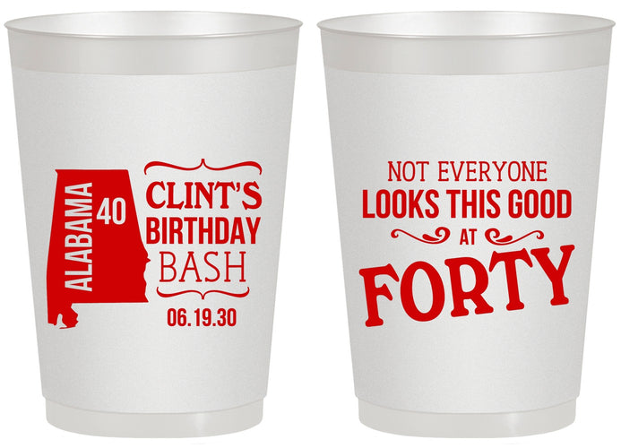Personalized Birthday 20 oz Frosted Cups - 40th | 20050