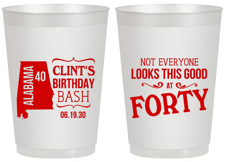 Personalized Birthday 20 oz Frosted Cups - 40th | 20050