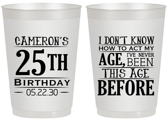 Personalized Birthday 20 oz Frosted Cups - 25th | 20054