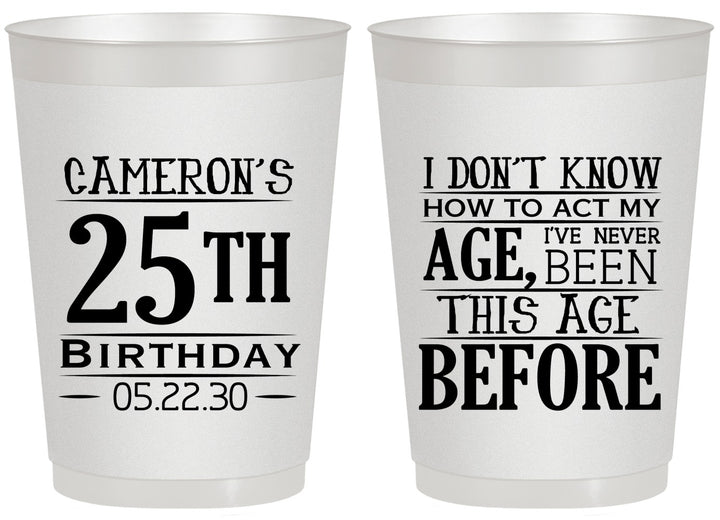 Personalized Birthday 20 oz Frosted Cups - 25th | 20054