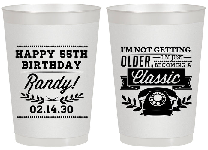 Personalized Birthday 20 oz Frosted Cups - 55th Classic Phone | 20058