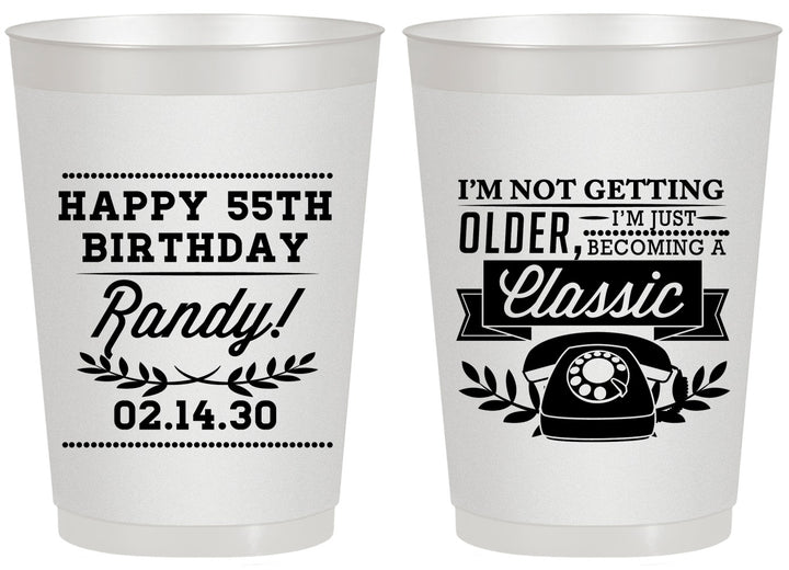 Personalized Birthday 20 oz Frosted Cups - 55th Classic Phone | 20058