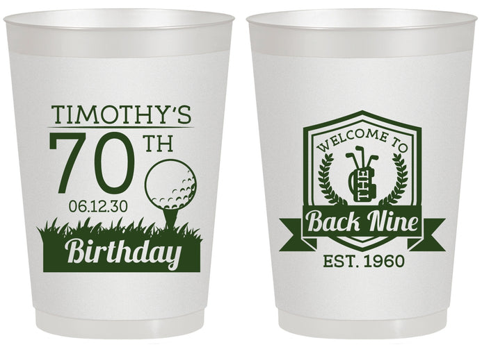 Personalized Birthday 20 oz Frosted Cups - 70th Golf | 20061