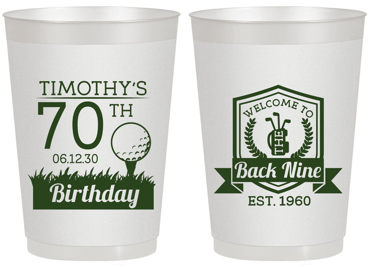 Personalized Birthday 20 oz Frosted Cups - 70th Golf | 20061