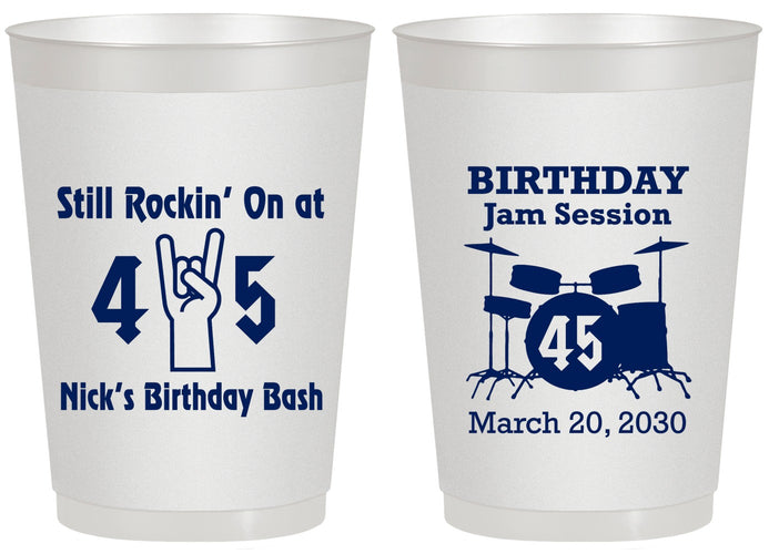 Personalized Birthday 20 oz Frosted Cups - 45th Jam Session | 20069