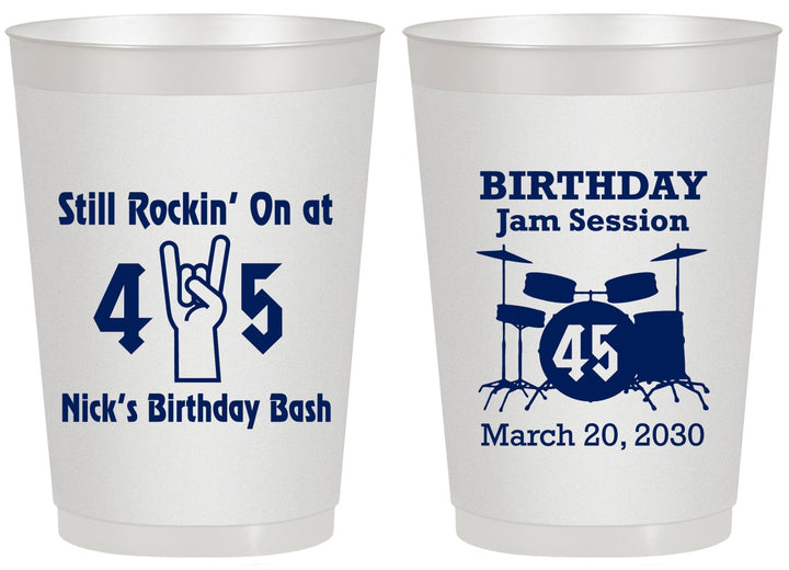 Personalized Birthday 20 oz Frosted Cups - 45th Jam Session | 20069
