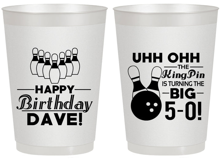 Personalized Birthday 20 oz Frosted Cups - 50th Bowing | 20071