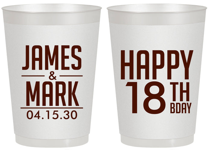 Personalized Birthday 20 oz Frosted Cups - 18th | 20074
