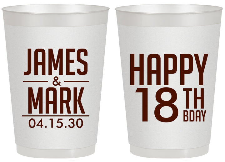 Personalized Birthday 20 oz Frosted Cups - 18th | 20074
