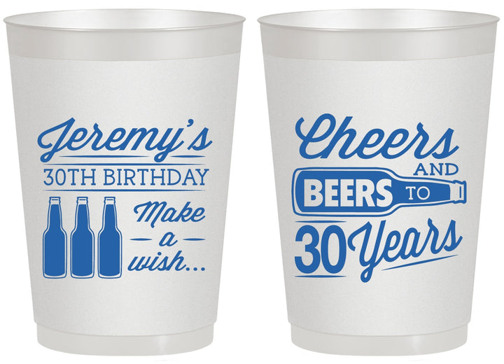 Personalized Birthday 20 oz Frosted Cups - Cheers Beers To 30 Years | 20076