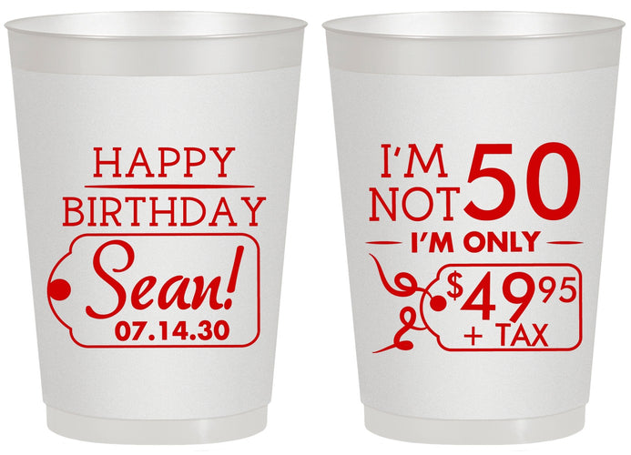 Personalized Birthday 20 oz Frosted Cups - 50th | 20080