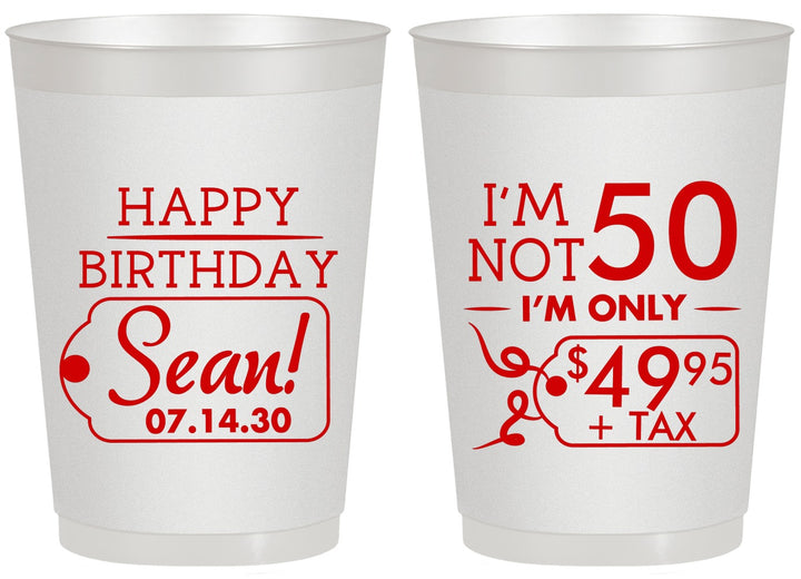 Personalized Birthday 20 oz Frosted Cups - 50th | 20080