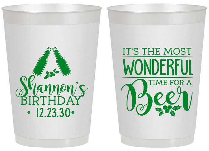 Personalized Birthday 20 oz Frosted Cups - Christmas | 20082