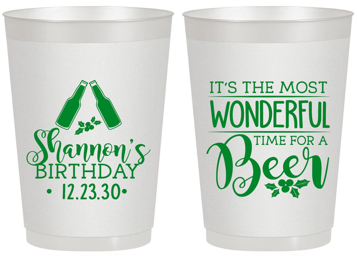 Personalized Birthday 20 oz Frosted Cups - Christmas | 20082