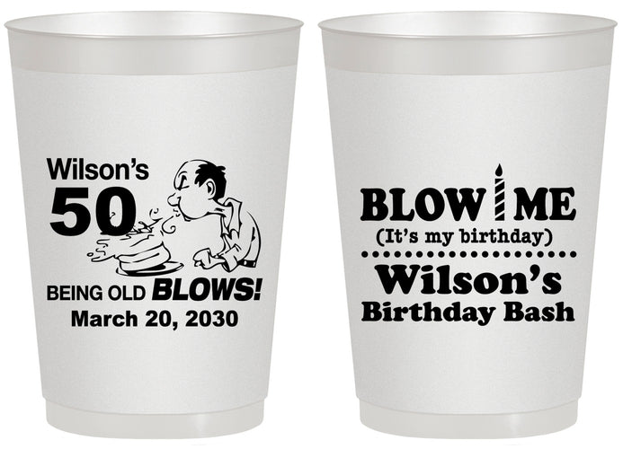 Personalized Birthday 20 oz Frosted Cups - 50th | 20085