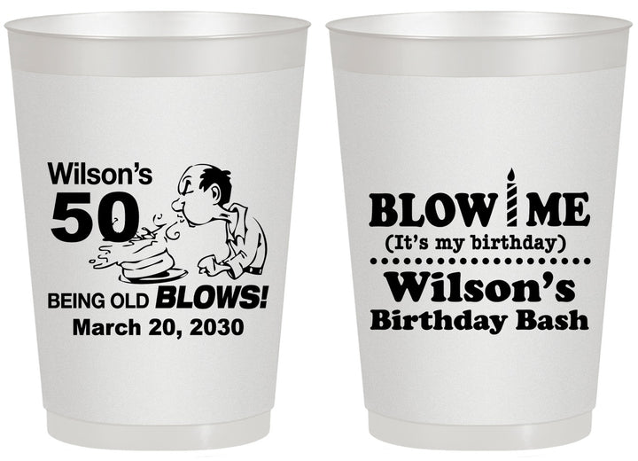 Personalized Birthday 20 oz Frosted Cups - 50th | 20085