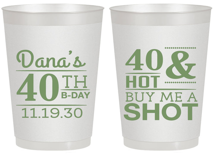 Personalized Birthday 20 oz Frosted Cups - 40th | 20086