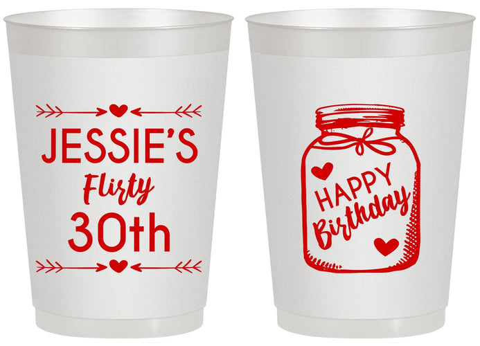 Personalized Birthday 20 oz Frosted Cups - 30th Flirty At Thirty | 20087