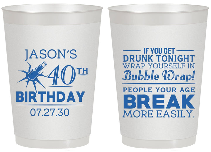 Personalized Birthday 20 oz Frosted Cups - 40th | 20088