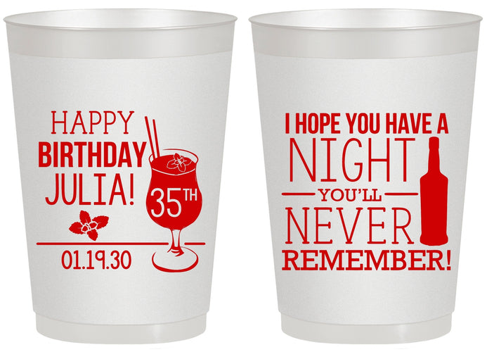 Personalized Birthday 20 oz Frosted Cups - 35th | 20092