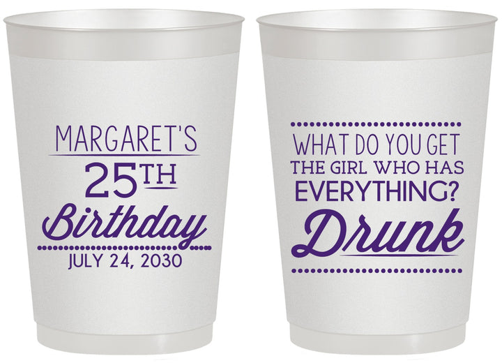 Personalized Birthday 20 oz Frosted Cups - 25th | 20093
