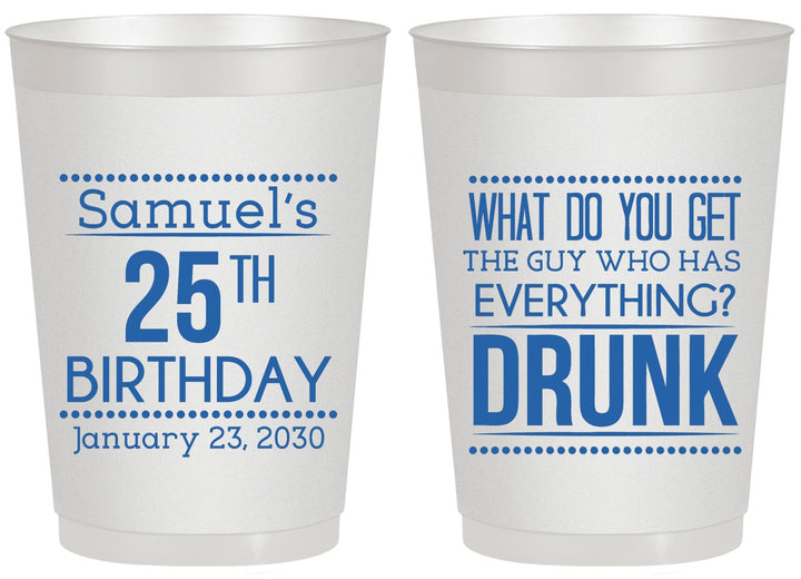 Personalized Birthday 20 oz Frosted Cups - 25th | 20094