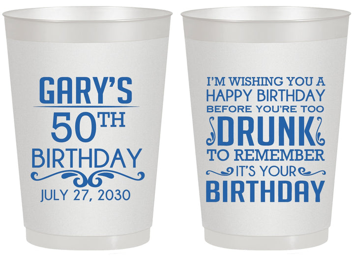 Personalized Birthday 20 oz Frosted Cups - 50th | 20095