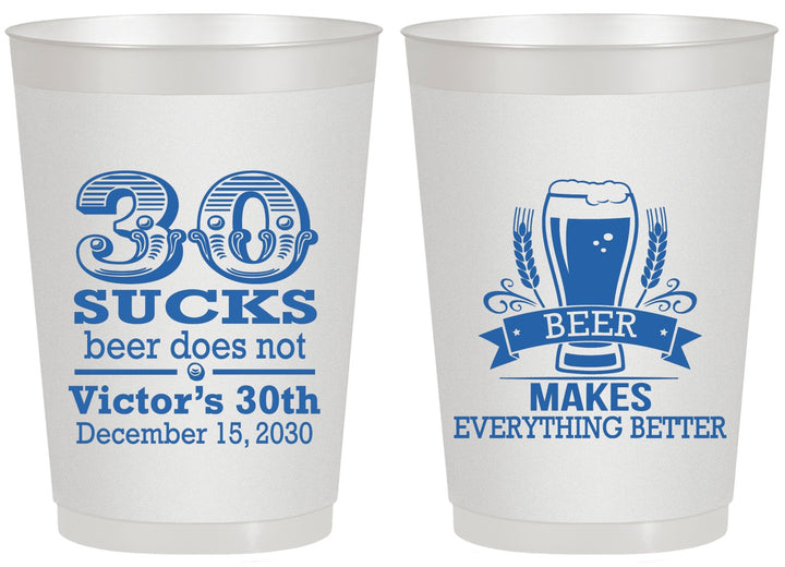 Personalized Birthday 20 oz Frosted Cups - 30th Sucks | 20097