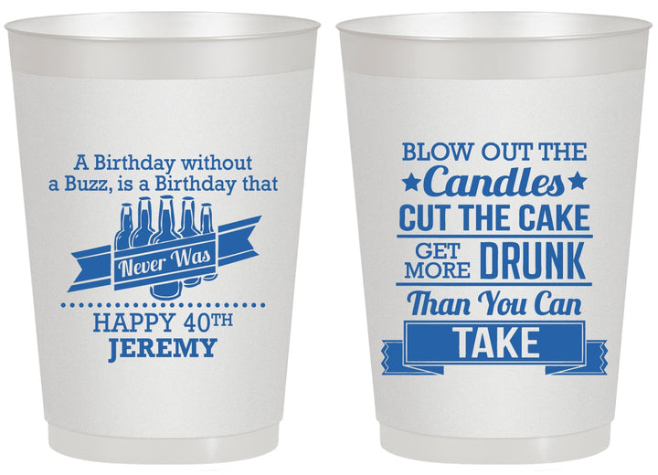 Personalized Birthday 20 oz Frosted Cups - 40th | 20101