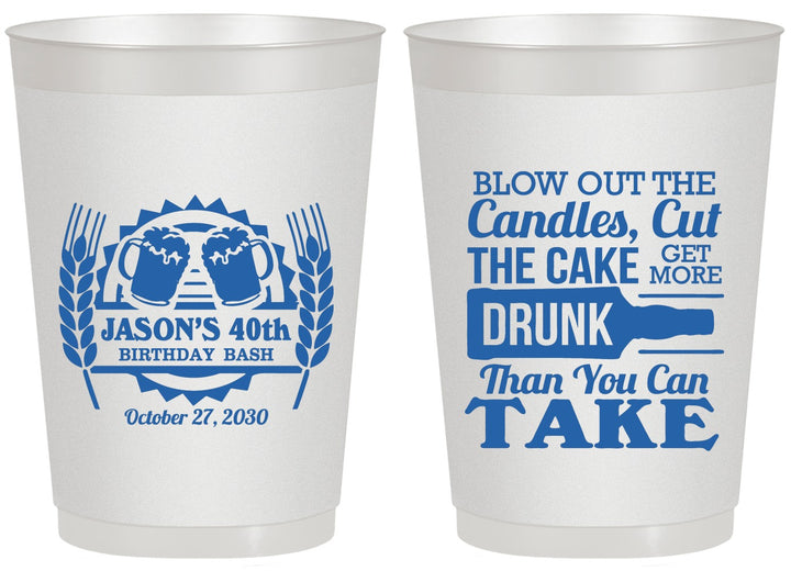 Personalized Birthday 20 oz Frosted Cups - 40th | 20103