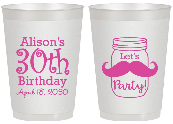 Personalized Birthday 20 oz Frosted Cups - 30th | 20104