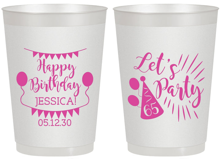 Personalized Birthday 20 oz Frosted Cups - 65th | 20105