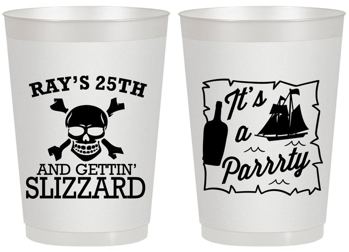 Personalized Birthday 20 oz Frosted Cups - 25th Pirate | 20107
